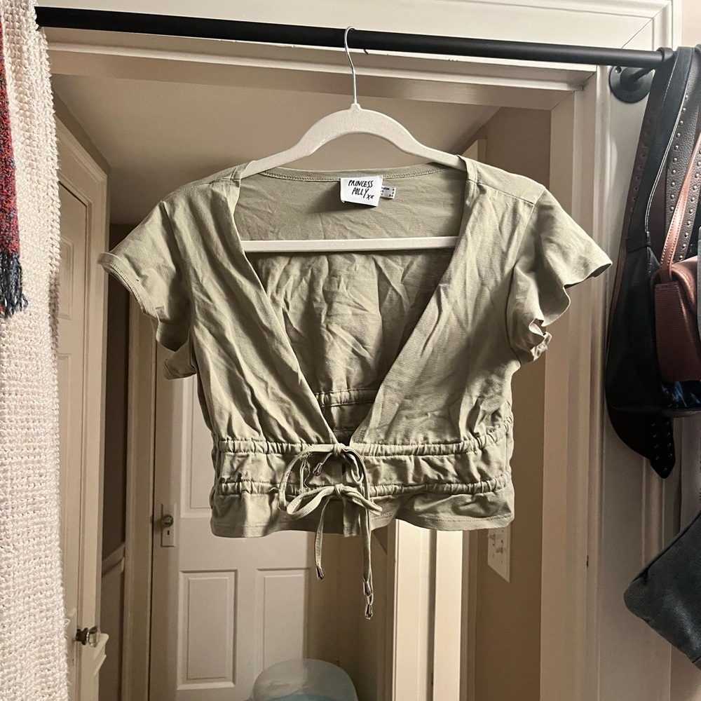 Princess Polly Green Wrap Top